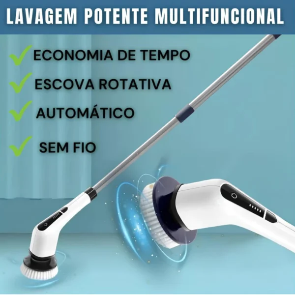 SH02 - Esfregão Elétrico Sem fio Limpeza Pesada Multiuso 360 Recarregável - Imagem 4