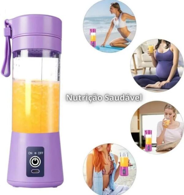 SH04 - Mini Liquidificador 6 Lâminas Portátil Recarregável Micro Usb-H1 - Imagem 7