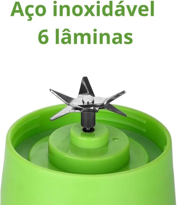 SH04 - Mini Liquidificador 6 Lâminas Portátil Recarregável Micro Usb-H1 - Imagem 8