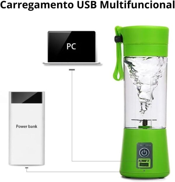 SH04 - Mini Liquidificador 6 Lâminas Portátil Recarregável Micro Usb-H1 - Imagem 9