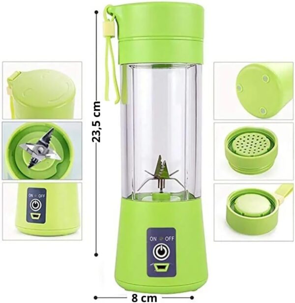 SH04 - Mini Liquidificador 6 Lâminas Portátil Recarregável Micro Usb-H1 - Imagem 2