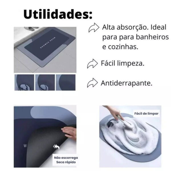 SH07 - Tapete Banheiro Antiderrapante Absorvente de Secagem Rápida pronto entregar Cor e Estampas sortidos Imperio - Imagem 5