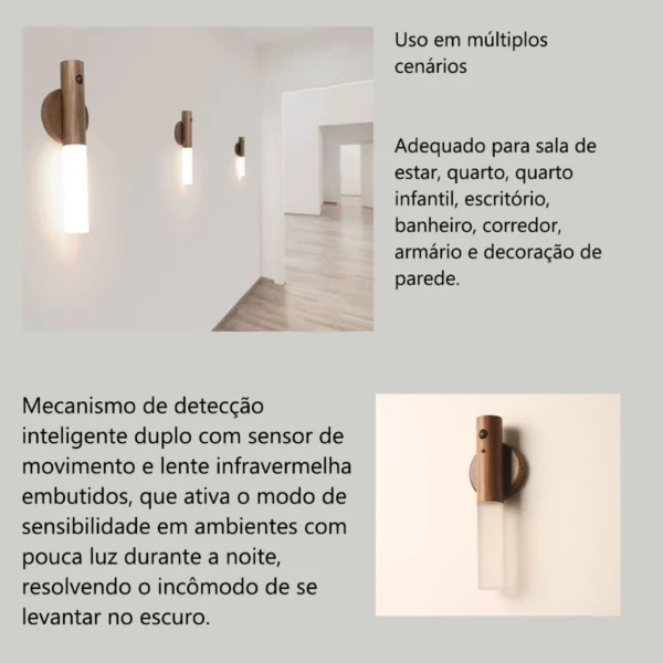 SH11 - Luz branca quente com sensor de movimento magnético removível - Imagem 2