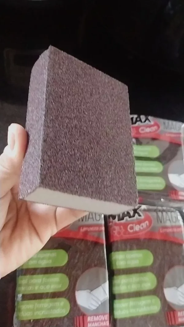 SH21 - Esponja Mágica Limpeza Pesada Panela Inox Remoção Ferrugem Multiuso - Imagem 4