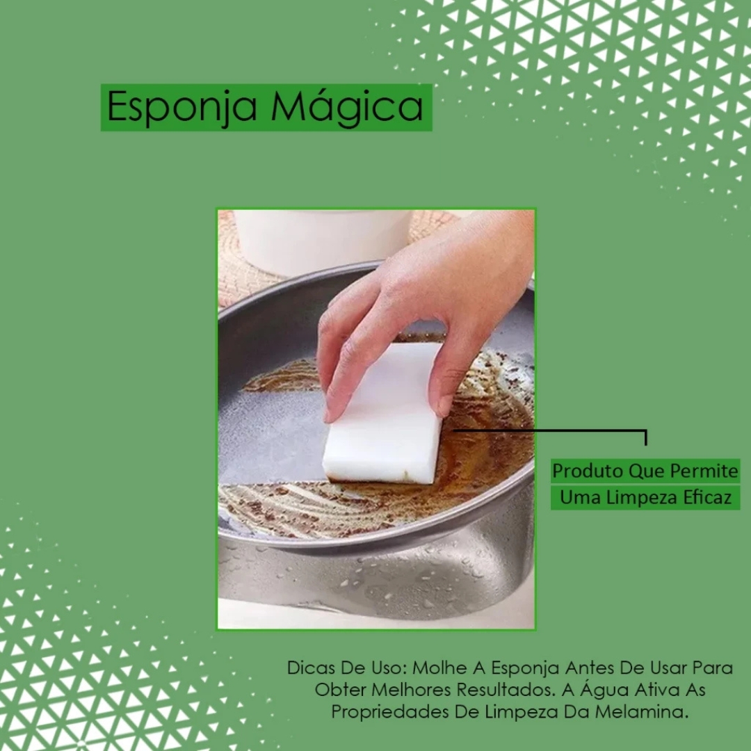 Esponja Mágica Bucha Melamina Tira Mancha Original Desengordura Limpeza