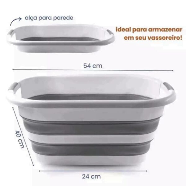 SH23 - Kit Com Balde Retrátil 10 Litros E Cesto Dobrável 26 Litros - Imagem 4