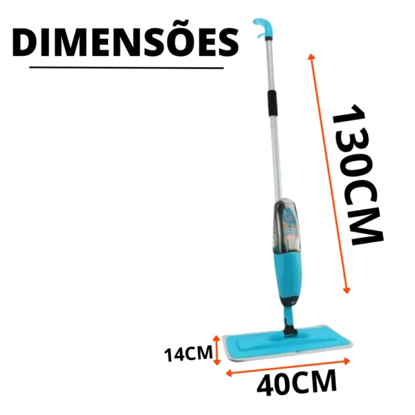 SH28 - Mop Spray Mágico Esfregão C/ 3 Refis Microfibra Reservatório Limpeza - Imagem 4