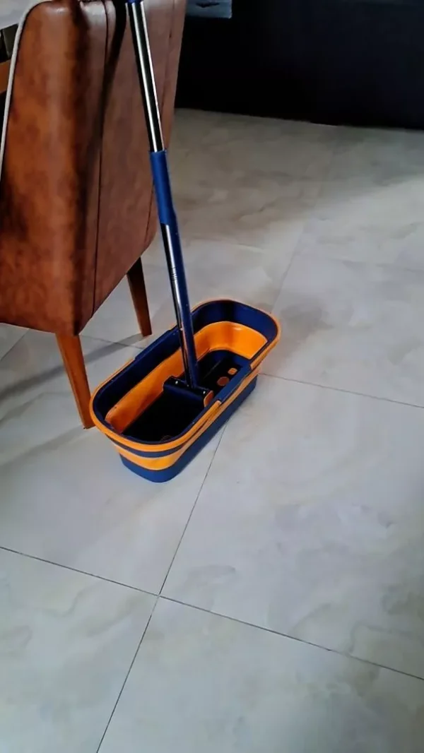 SH30 - Conjunto De Esfregão E Balde Dobrável De Microfibra Com Raspador De Desaguamento - Imagem 9
