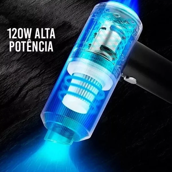 SH33 - Aspirador Portátil Bivolt Para Automóveis Janelas Alta Potência Usb Recarregável Limpeza Mini Úmido e Seco - Imagem 3