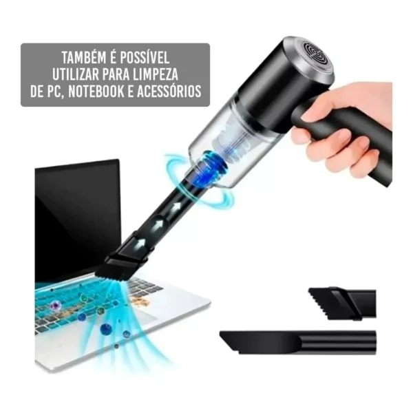 SH33 - Aspirador Portátil Bivolt Para Automóveis Janelas Alta Potência Usb Recarregável Limpeza Mini Úmido e Seco - Imagem 5