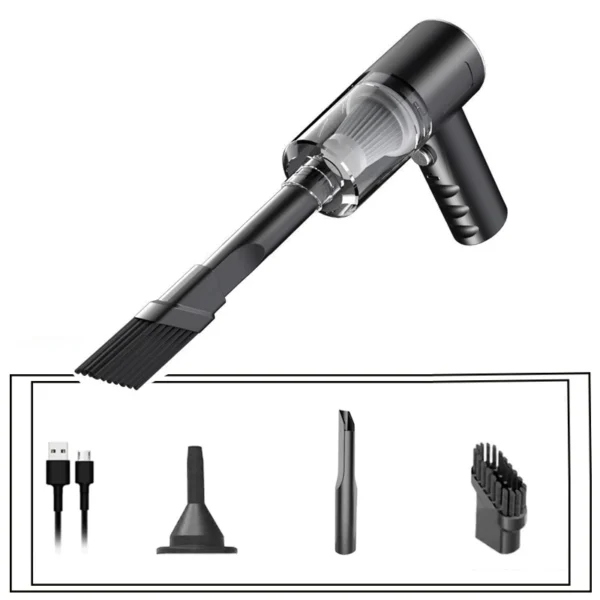 SH33 - Aspirador Portátil Bivolt Para Automóveis Janelas Alta Potência Usb Recarregável Limpeza Mini Úmido e Seco - Imagem 8