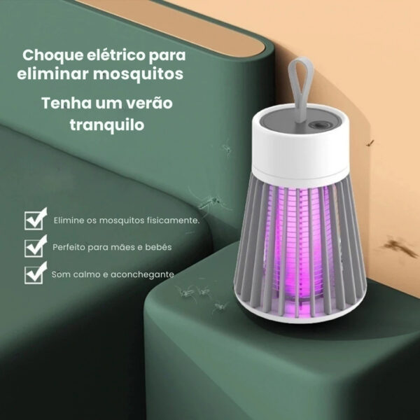 SH39 - Lâmpada Elétrica 1200 mAh Mata Mosquitos Com Luz UV Usb Recarregável Armadilha Para Insetos - Imagem 2