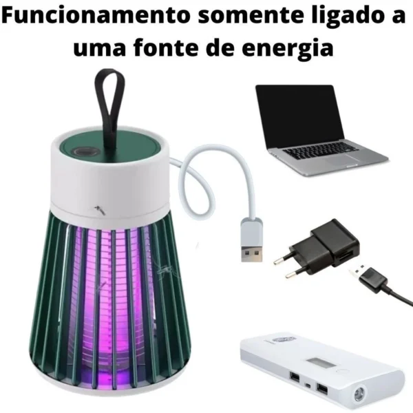 SH39 - Lâmpada Elétrica 1200 mAh Mata Mosquitos Com Luz UV Usb Recarregável Armadilha Para Insetos - Imagem 3