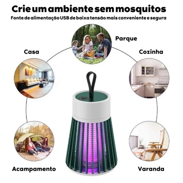 SH39 - Lâmpada Elétrica 1200 mAh Mata Mosquitos Com Luz UV Usb Recarregável Armadilha Para Insetos - Imagem 7