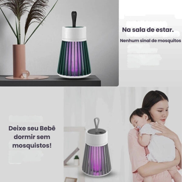 SH39 - Lâmpada Elétrica 1200 mAh Mata Mosquitos Com Luz UV Usb Recarregável Armadilha Para Insetos - Imagem 8