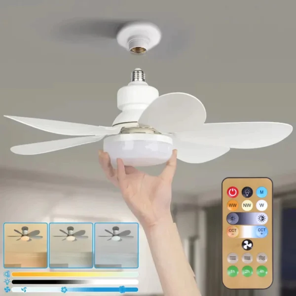 SH66 - Ventilador de Teto Com Luz para Pequenos Espaços - Imagem 2