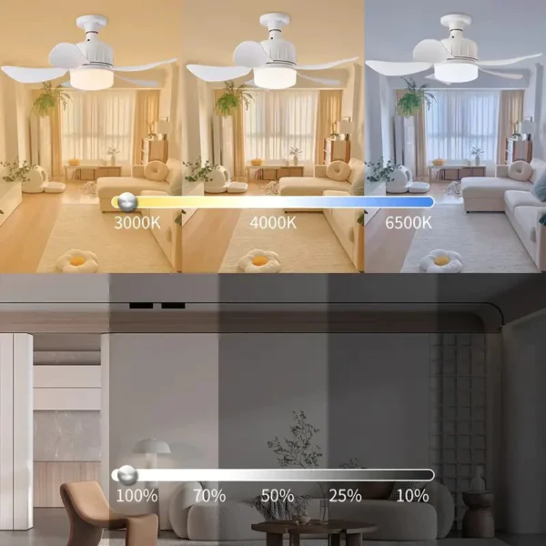 SH66 - Ventilador de Teto Com Luz para Pequenos Espaços - Imagem 4