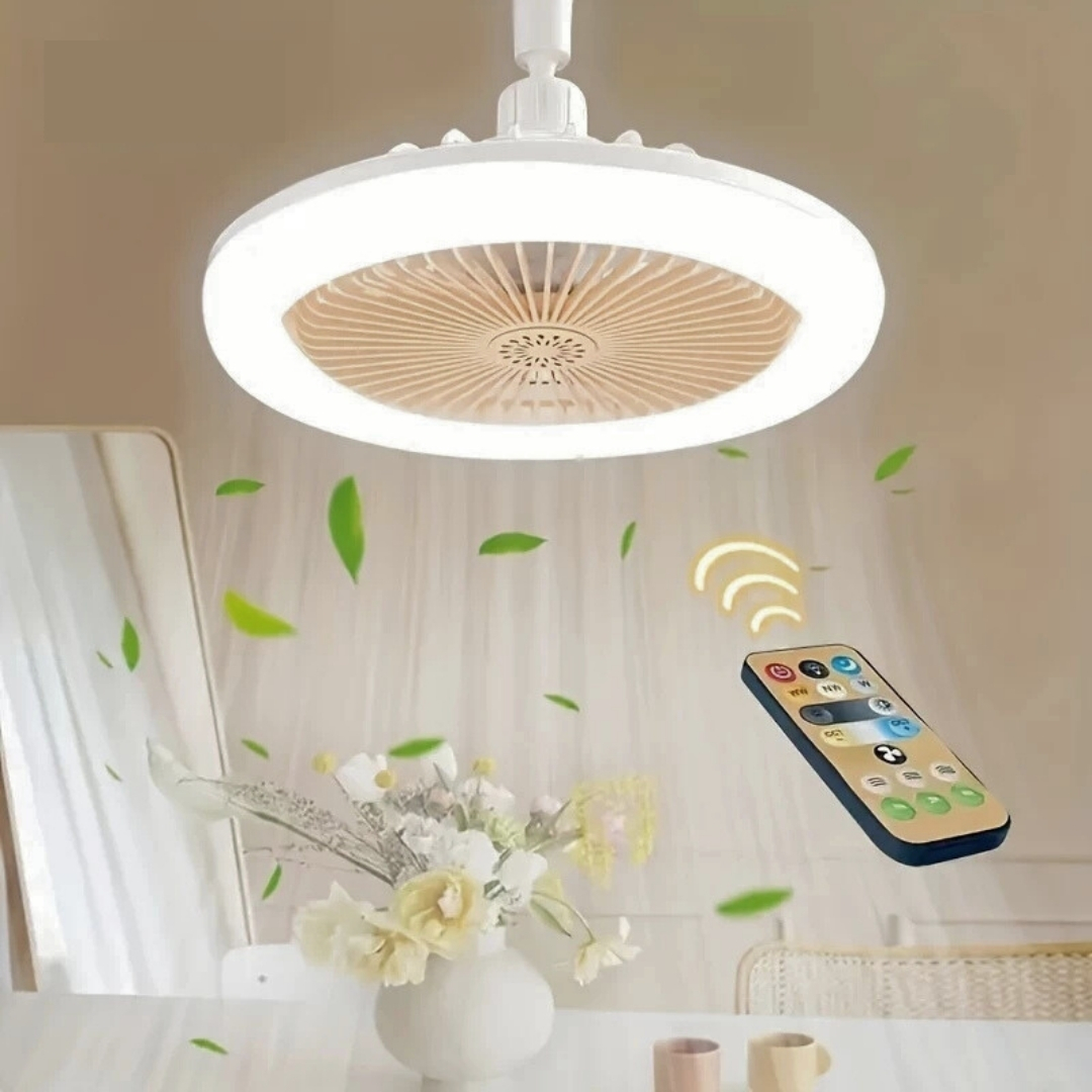 Ventilador De Teto Com Led Lâmpada Novo Com Controle Remoto Bordado Bivolt
