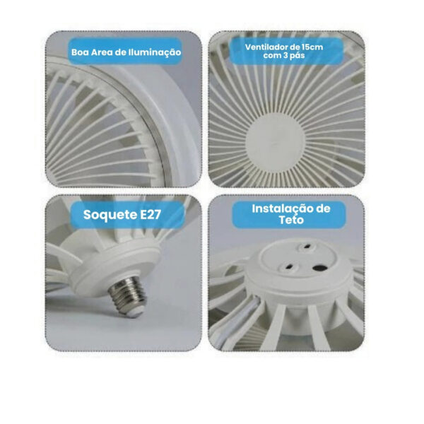 SH67 - Ventilador De Teto Com Led Lâmpada - Imagem 2