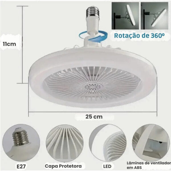 SH67 - Ventilador De Teto Com Led Lâmpada - Imagem 3