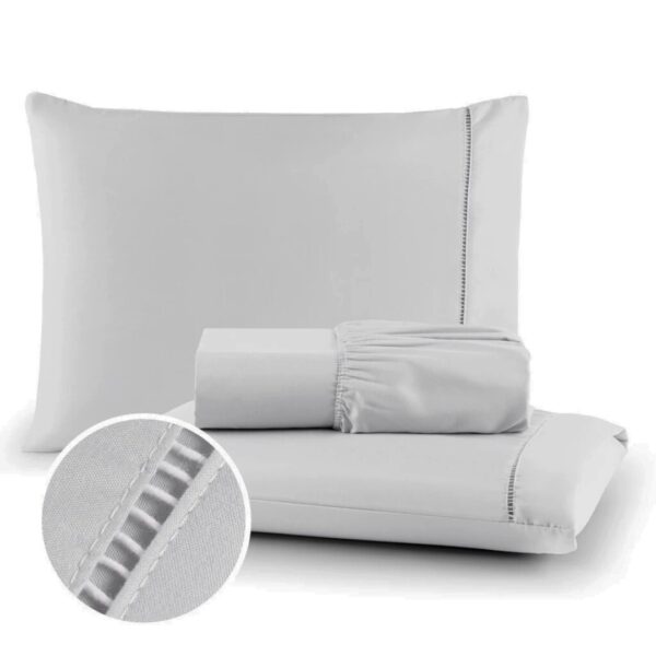 SH79 - Jogo de Lençol 03 Peças 400 Fios Cama Casal Queen - Imagem 9
