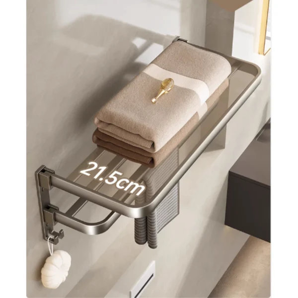 SH95 - Porta Toalha Suporte Toalheiro Banheiro Duplo Aço Inox - Imagem 7