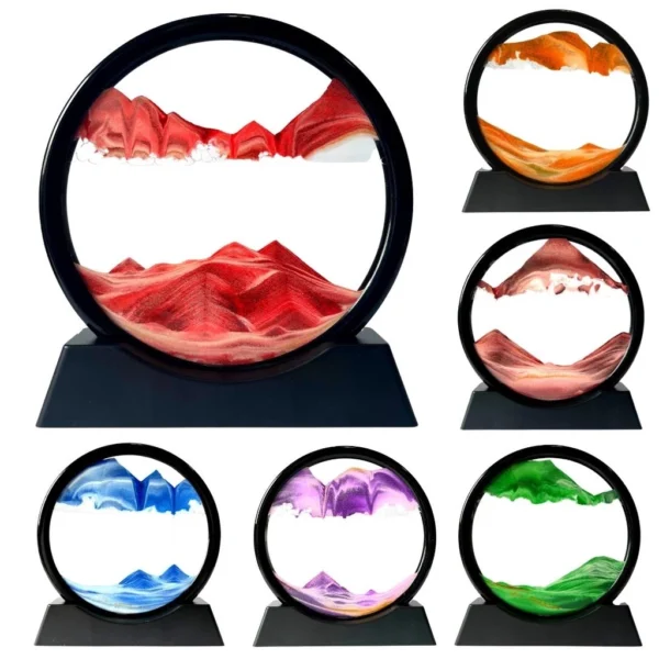 Pintura de Areia Vidro Ampulheta 3D Duna Criativa Decoração Casa Enfeite Ampulheta Sala Escritório
