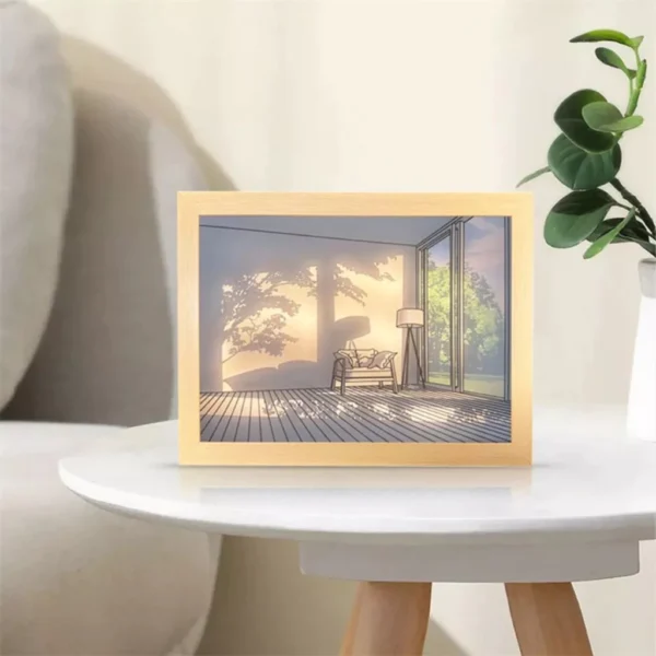 SH123 - Quadro Decorativo com Controle de Iluminação Com Suporte Quadro Luz LED - Imagem 2