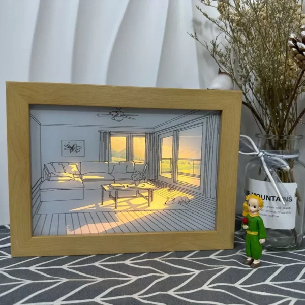 SH123 - Quadro Decorativo com Controle de Iluminação Com Suporte Quadro Luz LED - Imagem 3
