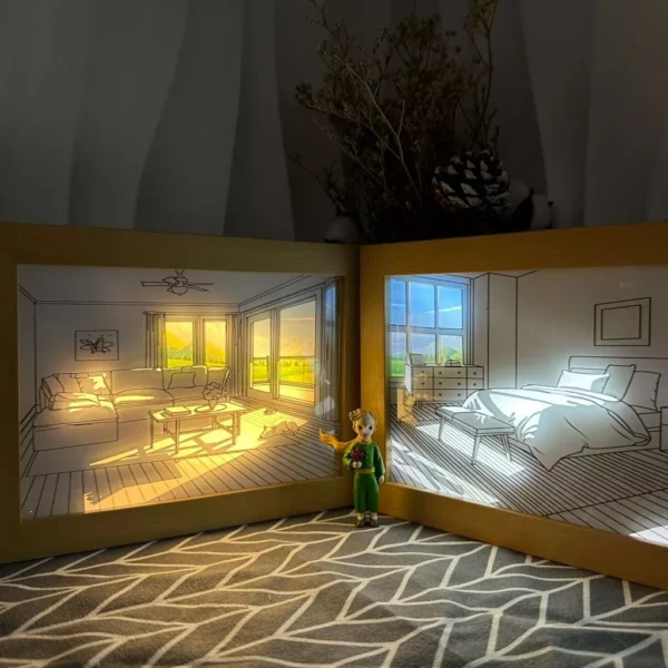 SH123 - Quadro Decorativo com Controle de Iluminação Com Suporte Quadro Luz LED - Imagem 4