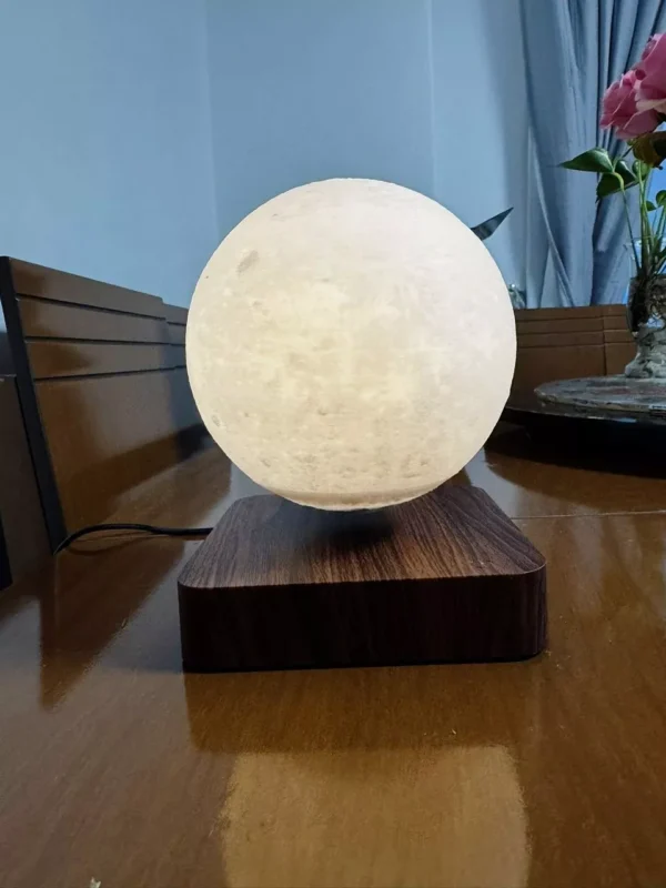 SH145 - Luminária Led Noturna Lua Levitação Magnética Rotativas De Toque 3 Cores - Imagem 3