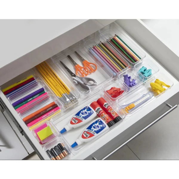 SH143 - Kit 10 Organizadores Acrílico Transparente Empilhável Modular - Imagem 5