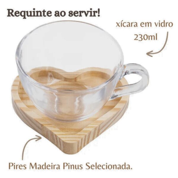 SH157 - Kit Pires Coração, Xícaras Cafezinho e Colherzinha Coração - Imagem 6