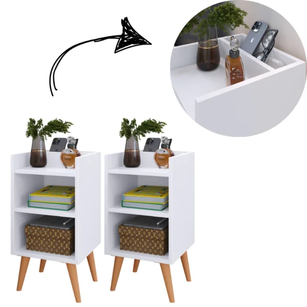 SH159 - Conjunto 2 Mesa de Cabeceira MAX Modulada Cabeceira Adesiva - Imagem 6