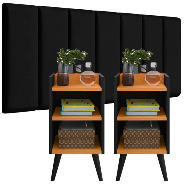 SH159 - Conjunto 2 Mesa de Cabeceira MAX Modulada Cabeceira Adesiva - Imagem 4