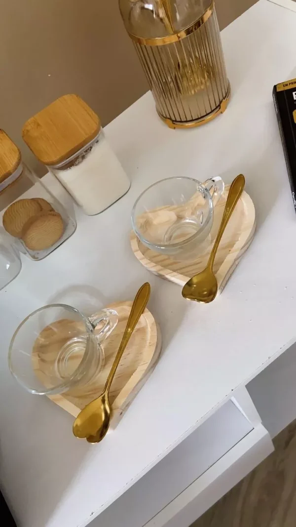 SH157 - Kit Pires Coração, Xícaras Cafezinho e Colherzinha Coração - Imagem 9